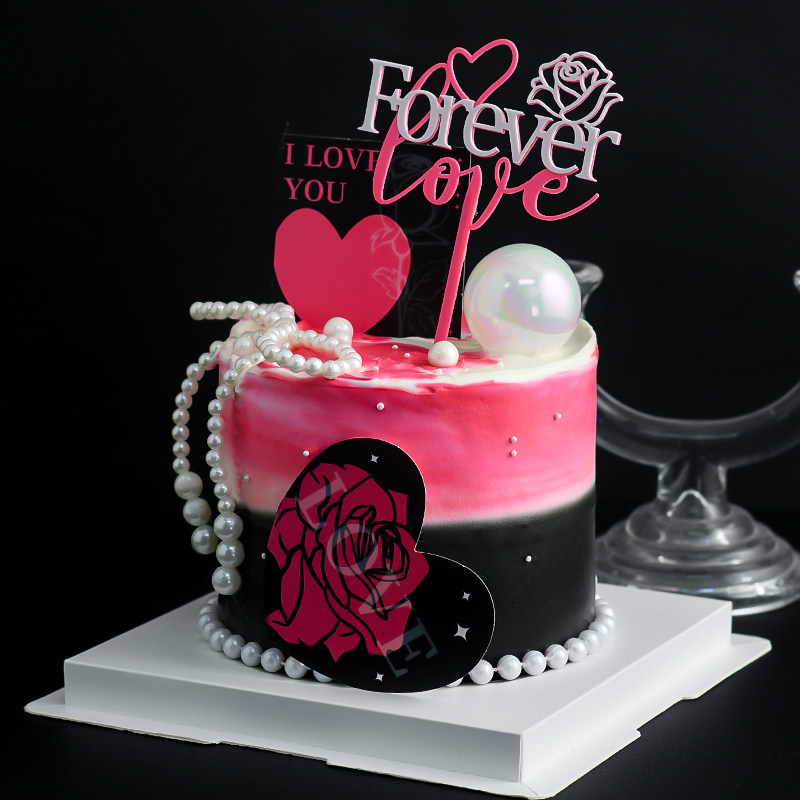 创意情人节蛋糕装饰粉白LOVE亚克力爱心卡片插牌白色珍珠蝴蝶配件,节庆用品/礼品,节日装扮用品,淘宝优惠券,粉丝福利购,淘宝优惠卷