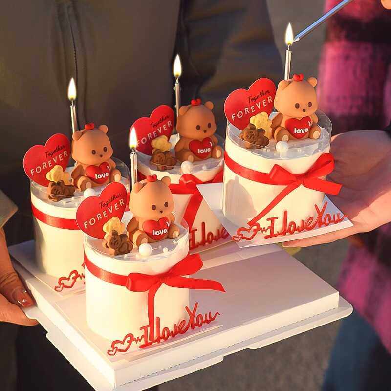 网红情人节蛋糕装饰摆件情侣告白小熊爱心插牌烘焙甜品装扮配件,节庆用品/礼品,节日装扮用品,淘宝优惠券,粉丝福利购,淘宝优惠卷