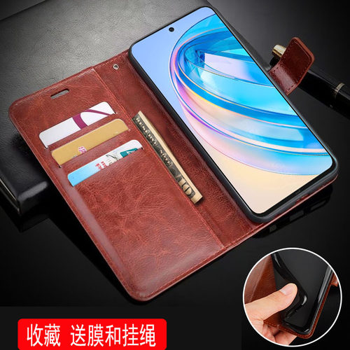 适用荣誉X8A手机壳翻盖荣耀X8A保护套6.75英寸CRT-LX1外壳皮夹华为软壳CRT-LX3插卡CRT一LX2防摔钱包款全包潮