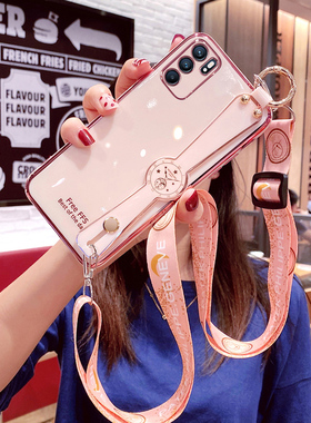 OPPOPEQMOO手机壳6.43英寸Reno6 5G外壳全包边PEQM00保护套防摔poopRENO6软壳opooRENO65G女oqqoREON6腕带壳