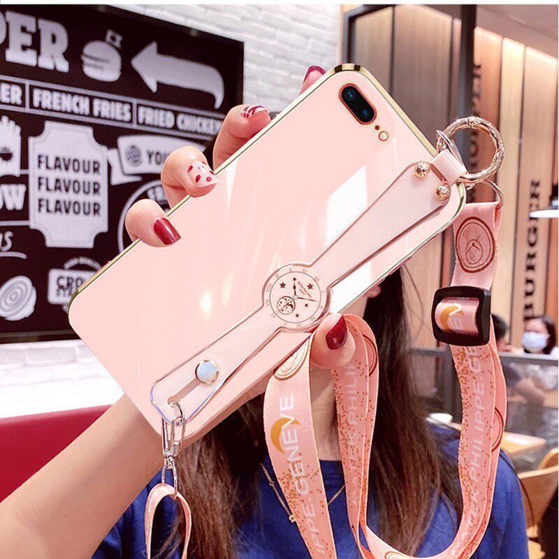 适用iphone8plus手机壳5.5寸A1661外壳防摔pg8p保护套全包边普拉斯膜A1864网红A1785创意ipone抖音phne8腕带A