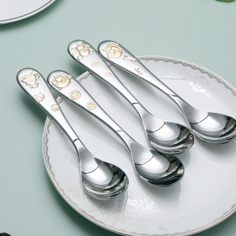 朗维304抗菌儿童学习吃饭调羹卡通生肖创意可爱宝宝家用长柄勺子,婴童用品,儿童餐具,淘宝优惠券,粉丝福利购,淘宝优惠卷