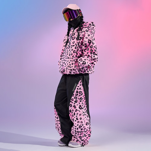 DOOREK新款豹纹滑雪服男女通用