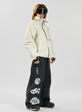 DOOREK 25新款图腾专业3L滑雪服套装男女压胶加棉防风防水滑雪服