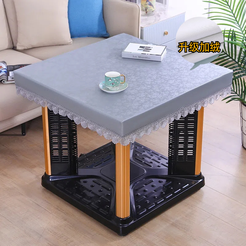 免洗桌布防水防油皮罩欧式正方形烤火桌罩套电炉罩PVC餐桌皮耐脏