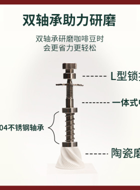 咖啡豆研磨机手摇双轴承