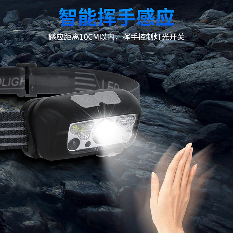 USB充电头灯防水led骑行
