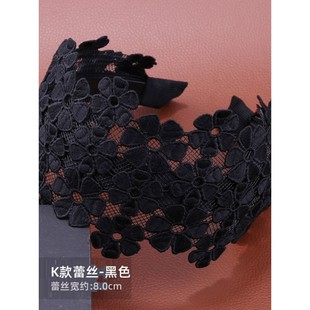 高端发箍遮白发神器超宽边蕾丝头箍新款黑色刘海一体高颅顶头饰发