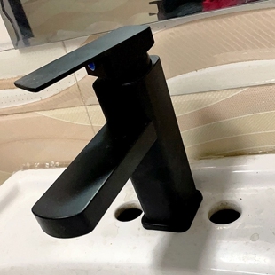 卫生间洗漱台面盆洗手盆水龙头单孔不锈钢台盆加高台上四方浴室柜