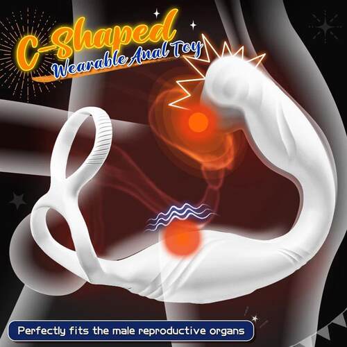 Male Anal Vibrator Prostate Massager C-Shaped Rotating Penis