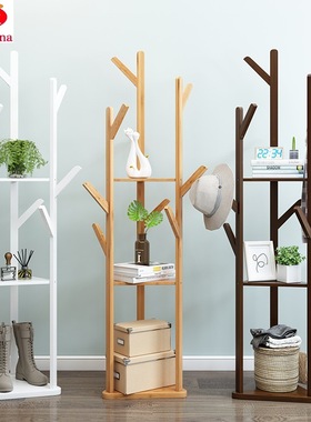 Simple wooden clothes rack bedroom coat hanger  stand衣架
