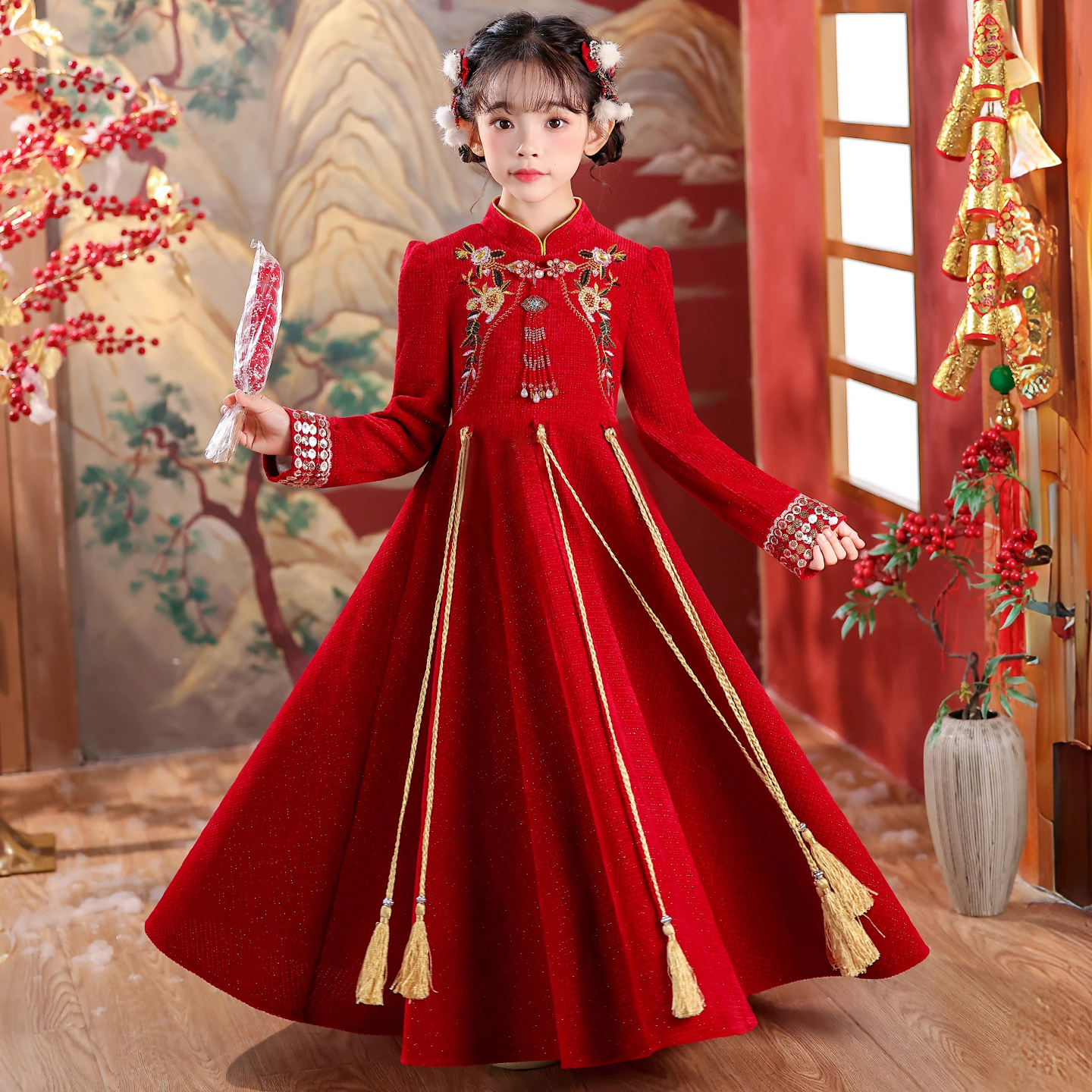 靓淑颖女童中国风连衣裙汉服