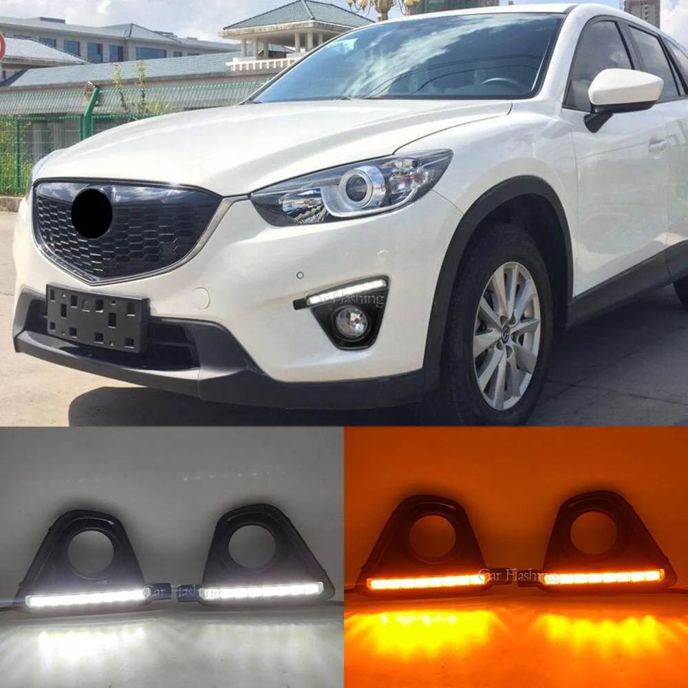 适用于马自达13-15款CX-5日行灯日间行车灯LED前雾灯CX5转向灯