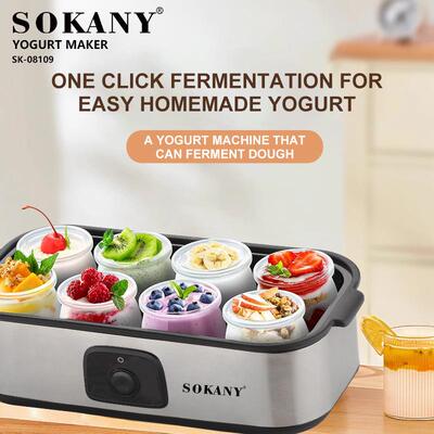出口SOKANY08109酸奶机奶昔果酱冰淇淋酸奶布丁8杯 YOGURT MAKER