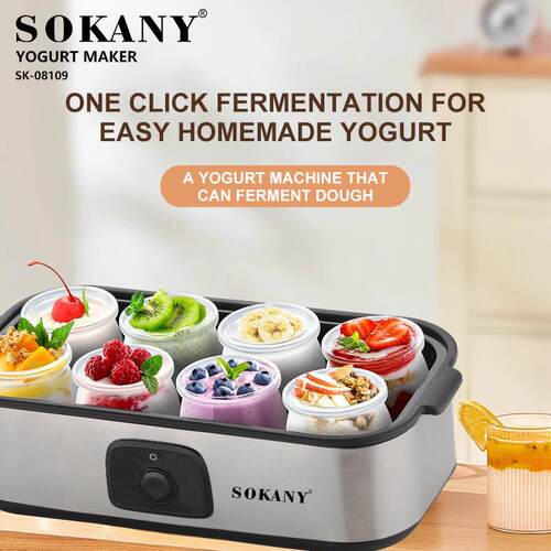 出口SOKANY08109酸奶机奶昔果酱冰淇淋酸奶布丁8杯 YOGURT MAKER