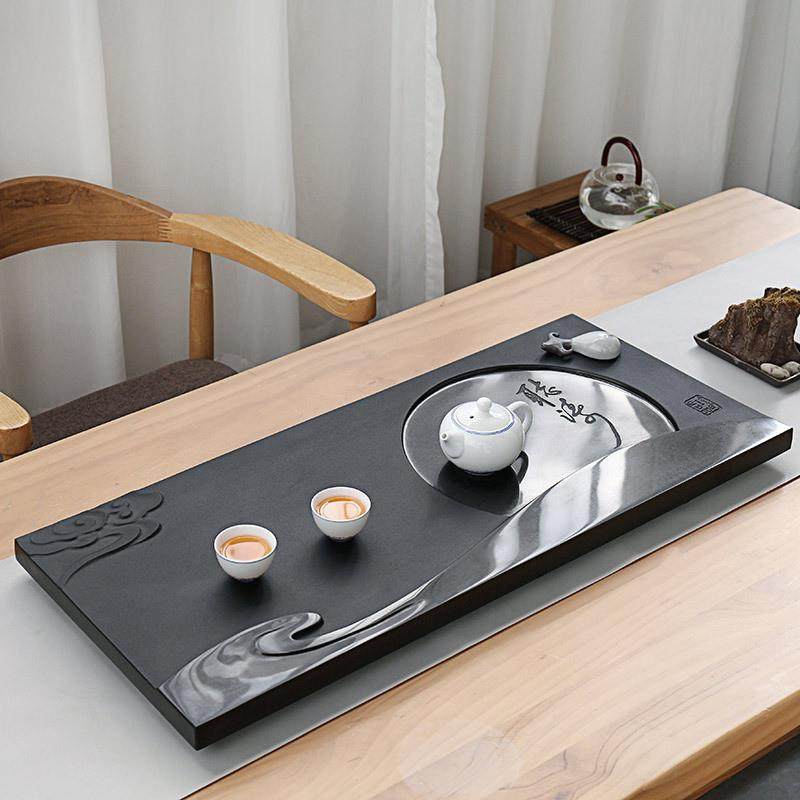 天然乌金石茶盘家用客厅功夫石头茶具茶台简约茶海排水黑金石干泡,餐饮具,茶盘,淘宝优惠券,粉丝福利购,淘宝优惠卷