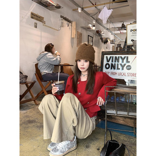 新年红毛衣开衫 CHANGING 科文特花园 7折返场 秋冬上衣女 REAL