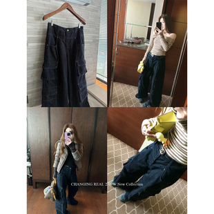 裤 藏青色灯芯绒工装 REAL CHANGING