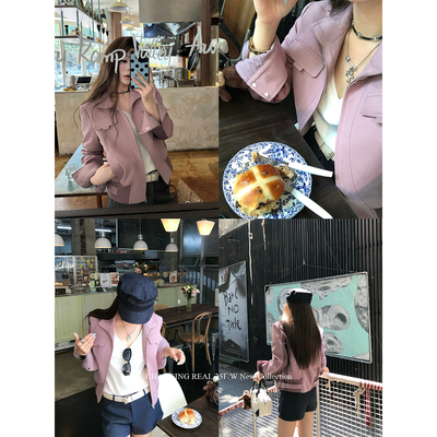 CHANGINGREAL紫色夹克外套女