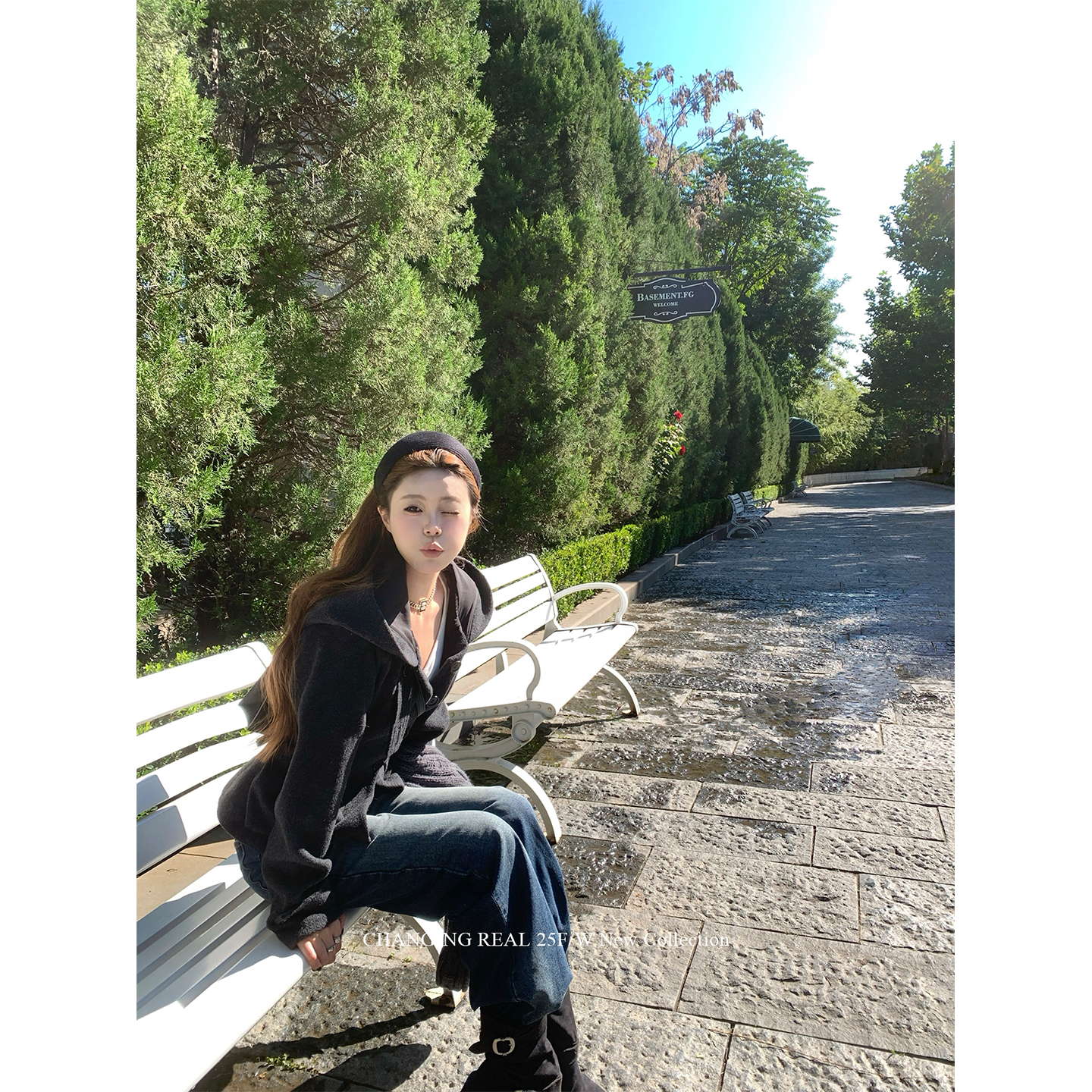 CHANGINGREAL收腰呢子连帽外套