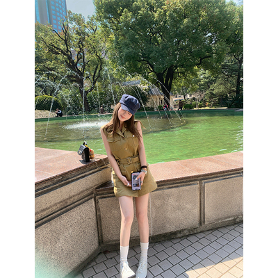 CHANGINGREAL工装牛仔背心短裙