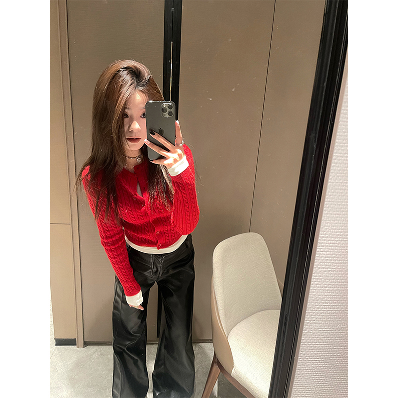 CHANGINGREAL两色修身针织毛衣