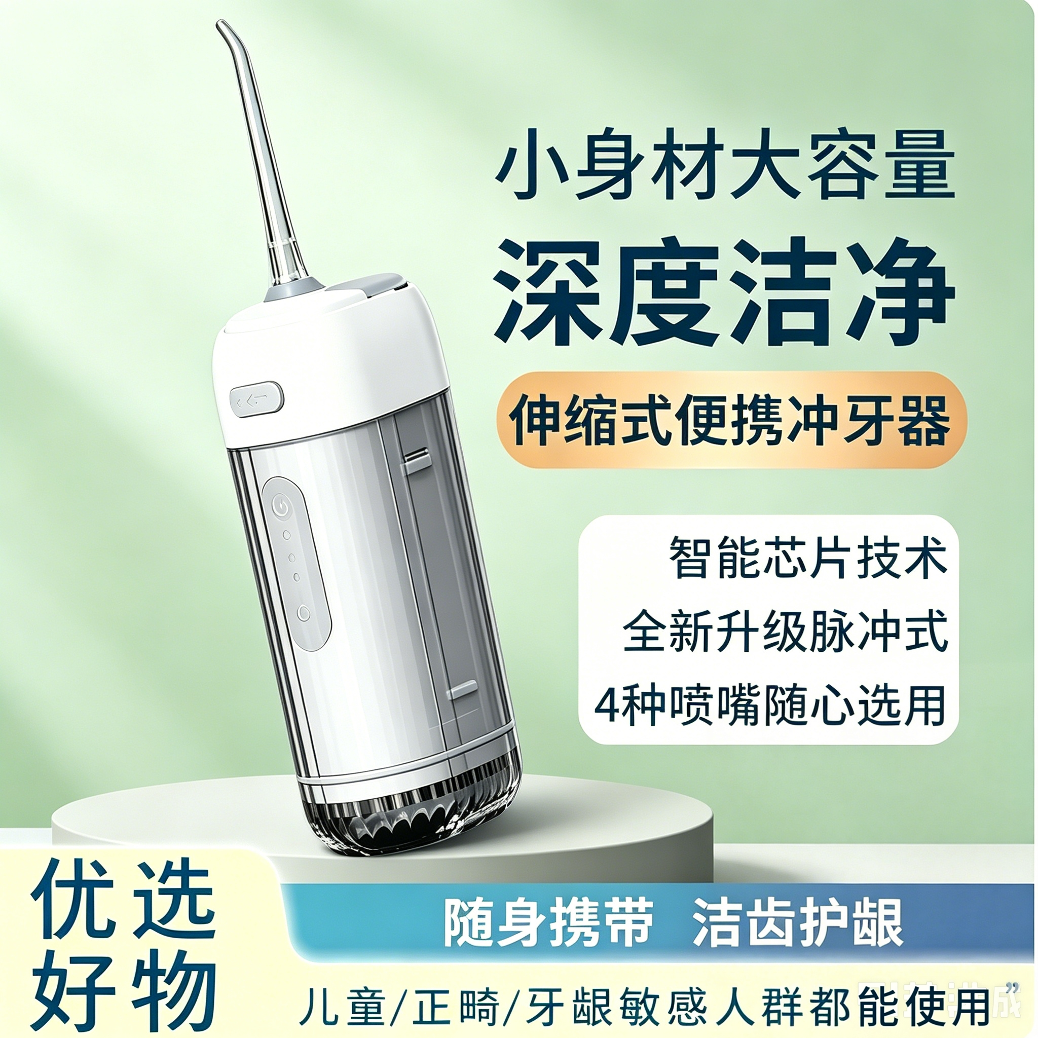 可收纳机身不占地便携脉冲水牙线学生上班族随身洁牙好物外出正畸