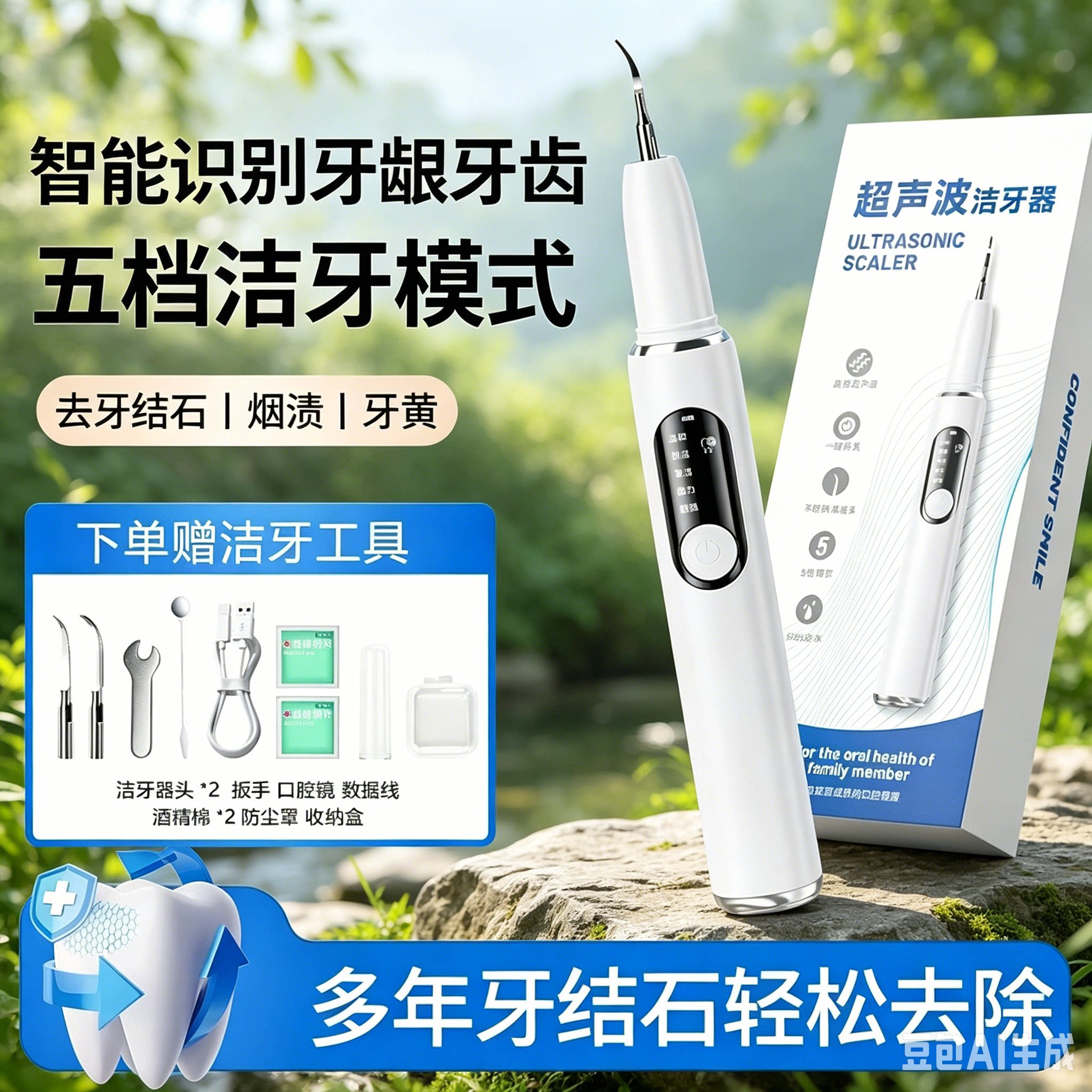 超声波洗牙器去除牙结石神器家用清洁牙齿洁牙仪中牙石牙垢洗医院