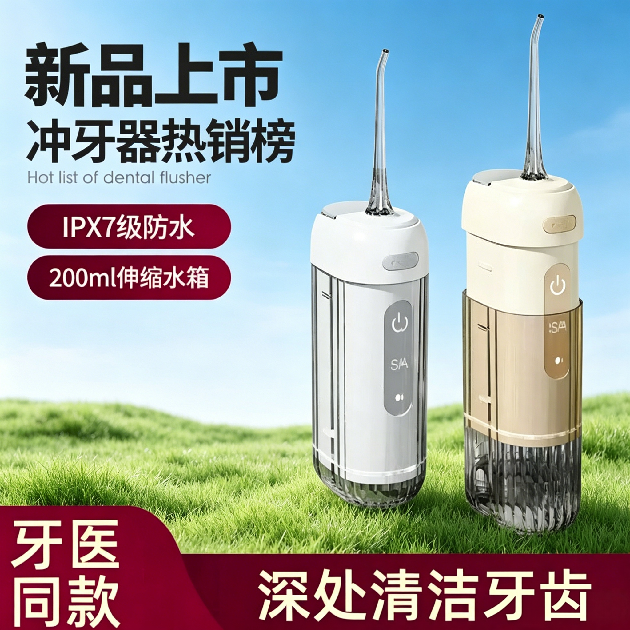 迷你胶囊便携冲牙器脉冲水流清洁牙结石全家可用随身电动水牙线