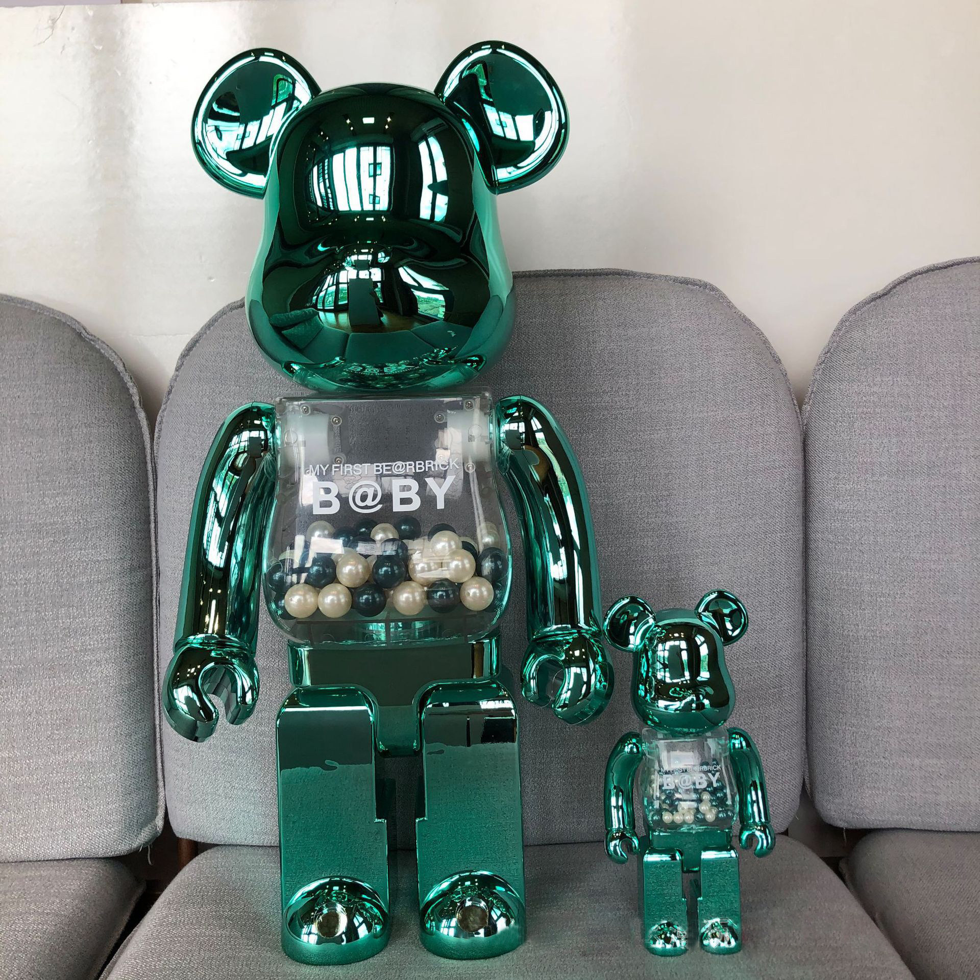 bearbrick暴力熊1000%空山基电镀千秋积木熊大号潮玩客厅落地摆件