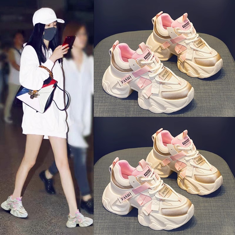 欧洲站真皮厚底炸街老爹鞋女2025