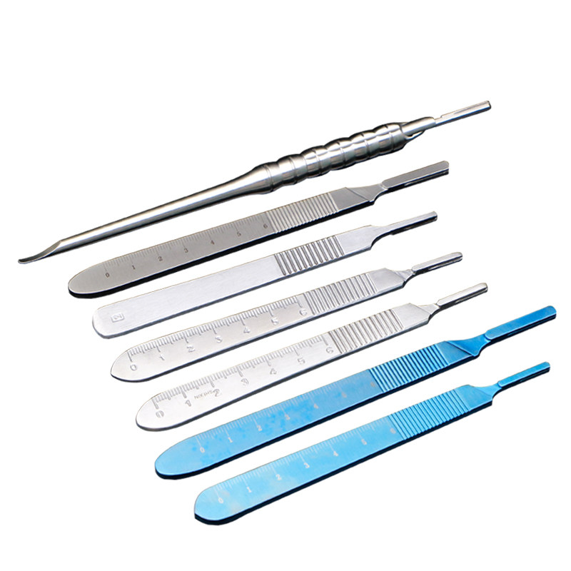 施强手术刀柄手术刀架加厚不锈钢3号4号洪邦手术刀柄手术工具刀片