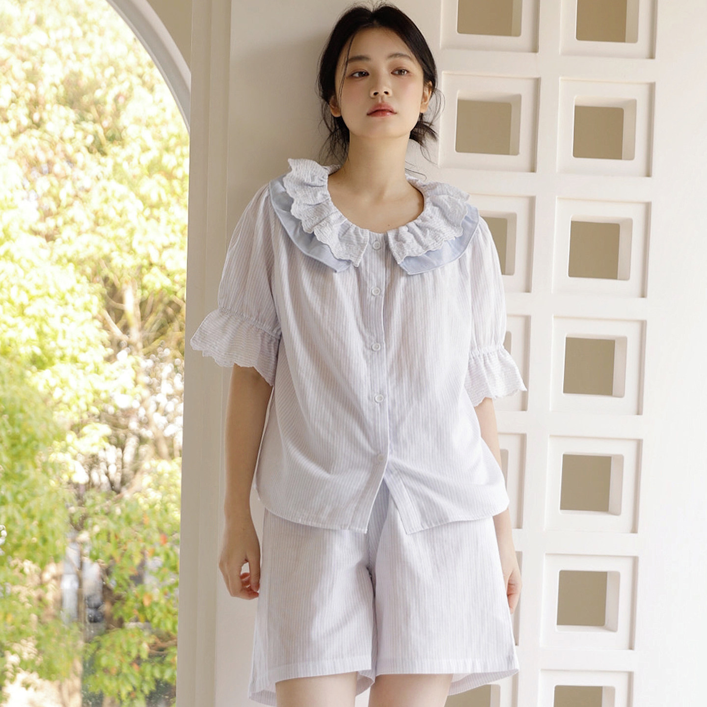 全棉女款短袖短裤睡衣女2026新款夏季薄款女孩a类纯棉家居服套装