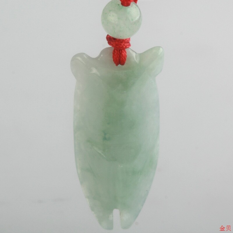 瑜韵缅甸翡翠吊坠玉蝉玉坠 玉石知了玉佩玉器挂件