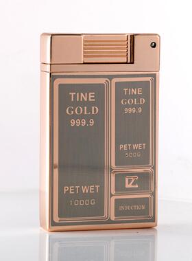 CL-1601金条 红火焰创意前滚点火防风电子感应充气防风打火机个性