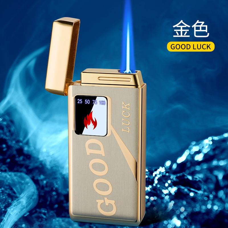19号创意触摸感应防风打火机直冲蓝焰气体打火机跨境货源