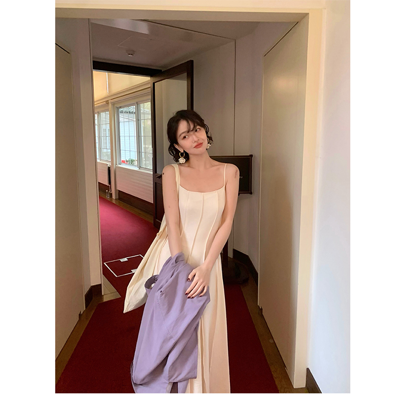 大码女装法式复古气质背心连衣裙