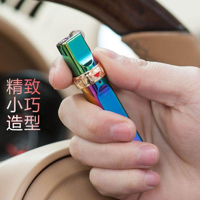 zb633充气防风打火机 金属个性创意雪茄用砂轮直冲火机