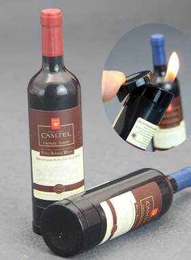 跨境爆款 创意红酒瓶造型打火机烟具礼品 时尚个性明火打火机