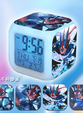 精灵宝可梦闹钟神奇宝贝皮卡丘周边七彩夜灯电子钟学生床头闹铃