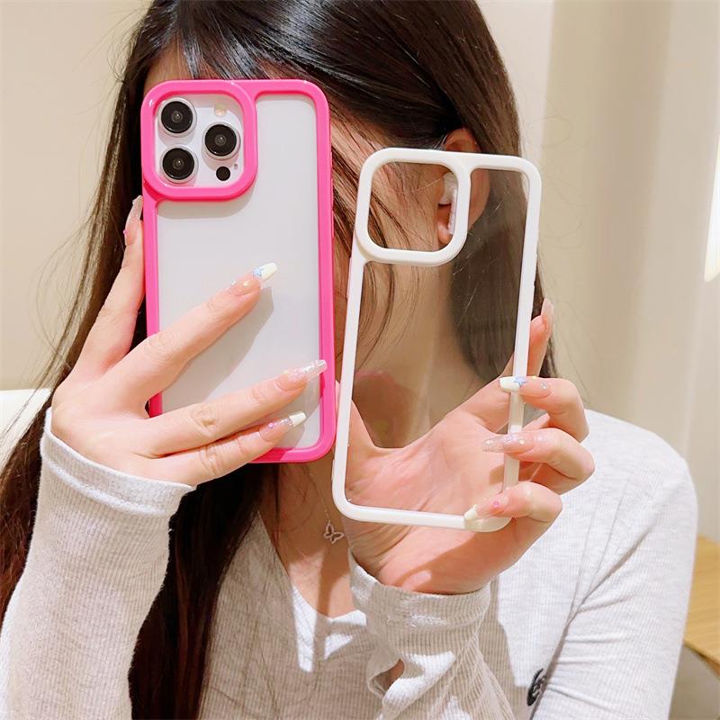 简约糖果色凹槽手机壳