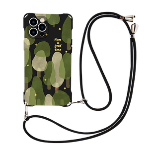 迪加尼水彩树适用iphone16手机壳斜挎带挂绳苹果14新款17air高级感12挂脖背带15promax可背小众13全包保护11