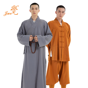 觉牌新款棉麻四季僧服长褂短褂大褂小褂透气宽松休闲寺院僧装僧衣