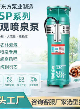上海东方QSP喷泉泵铸铁电动小区庭院水池假山循环泵水景涌泉泵