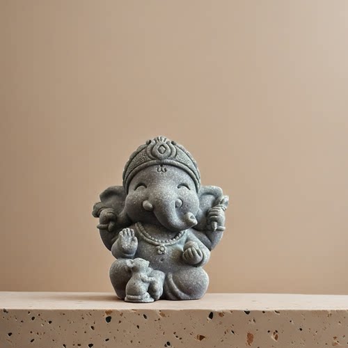 国潮小吉象中式吉祥瑞兽硅胶模具青砂石水泥石膏桌面DIY装饰摆件