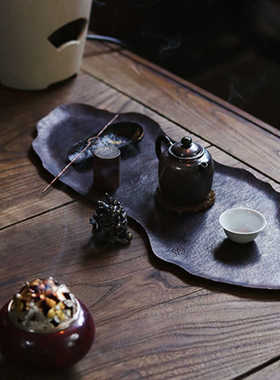 【素系列】木兮堂山石·茶台纯紫铜手打加厚茶台干泡台托盘家用