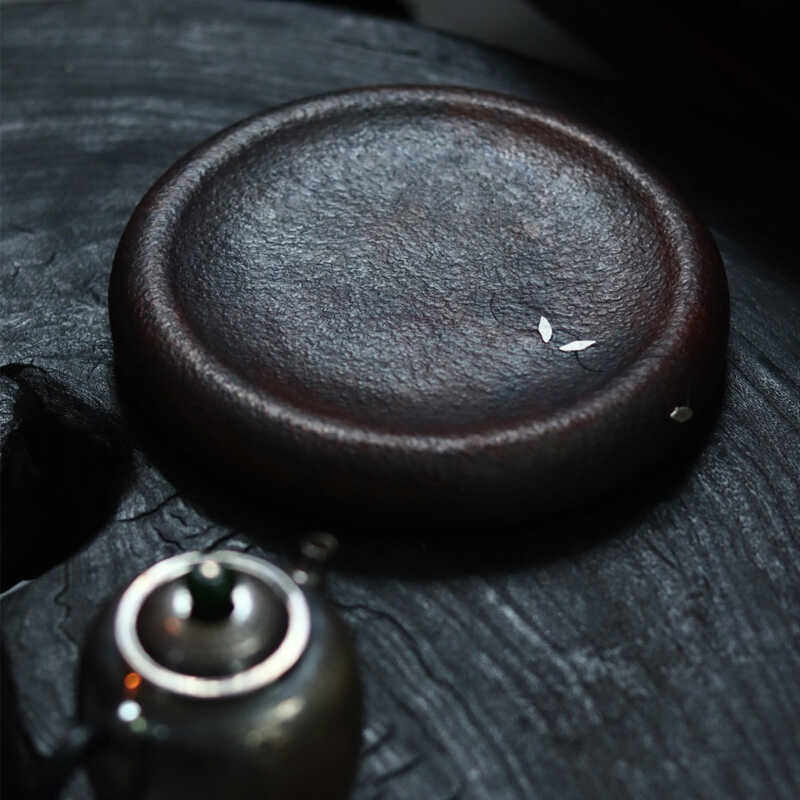 木兮堂紫铜加厚壶承干泡盘烟灰缸