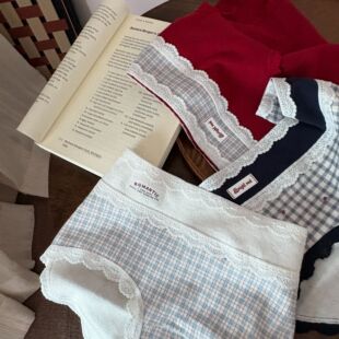 纯棉 包臀亲肤三角裤 强推6159英伦复古风格 子拼接撞色中腰内裤