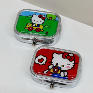 hellokitty药盒便携分装随身耳饰耳钉收纳盒高档精致戒指小型盒子