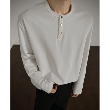 田尼克工作室ttbro叁佰店铺NICE LOOSE华夫格亨利领长袖打底衫T恤